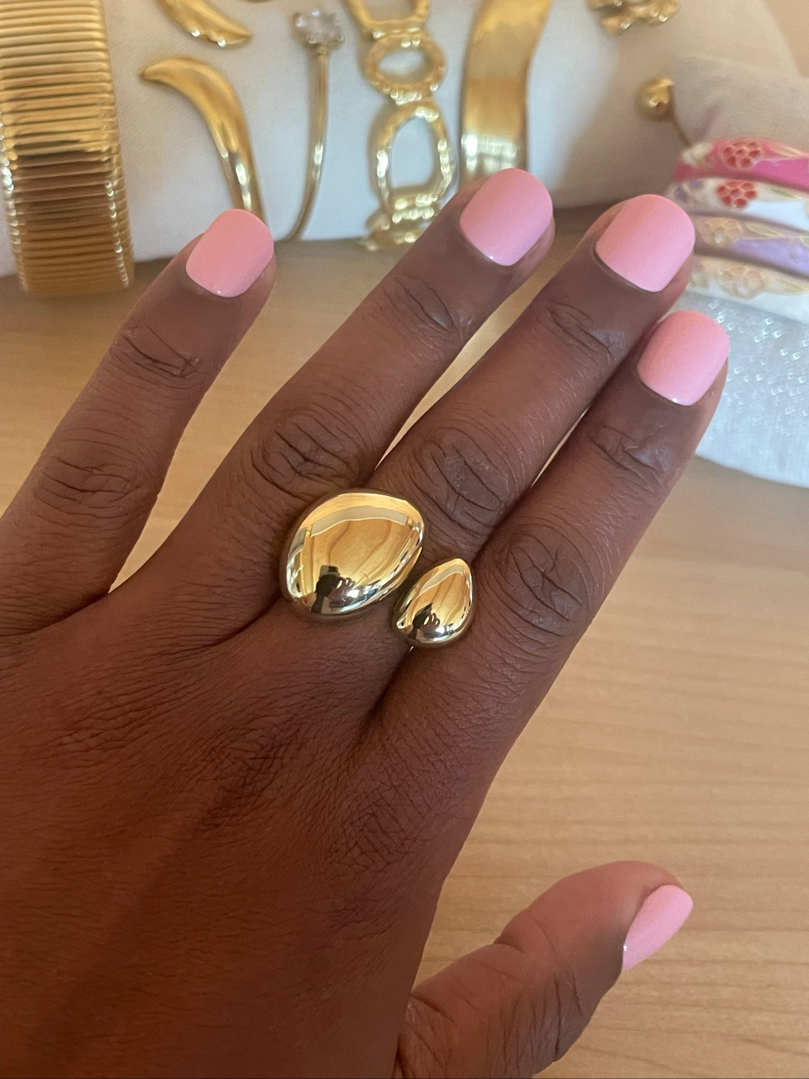 Anillo de acero inoxidable dorado – photo 2
